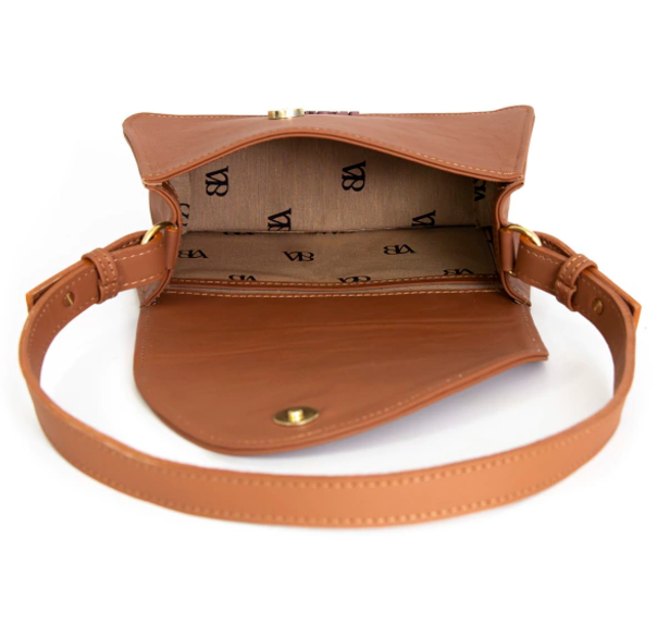 Tan Brown Leather Mini Bag AURA