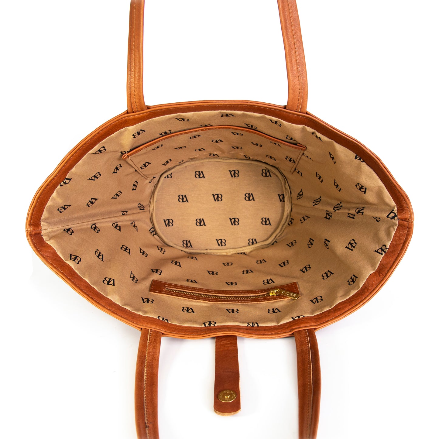 Tan Brown Leather Tote Bag FEBE