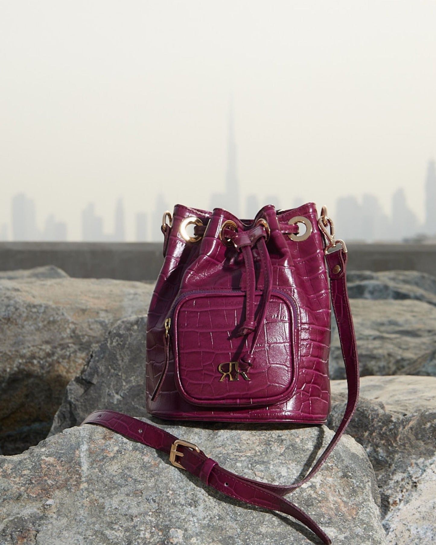 Pink Leather Bucketbag CAMILLE
