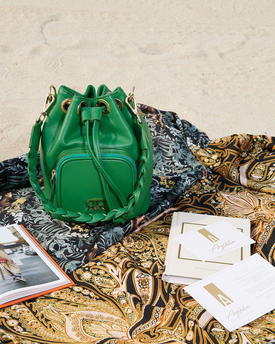 Green Leather Bucketbag CAMILLE