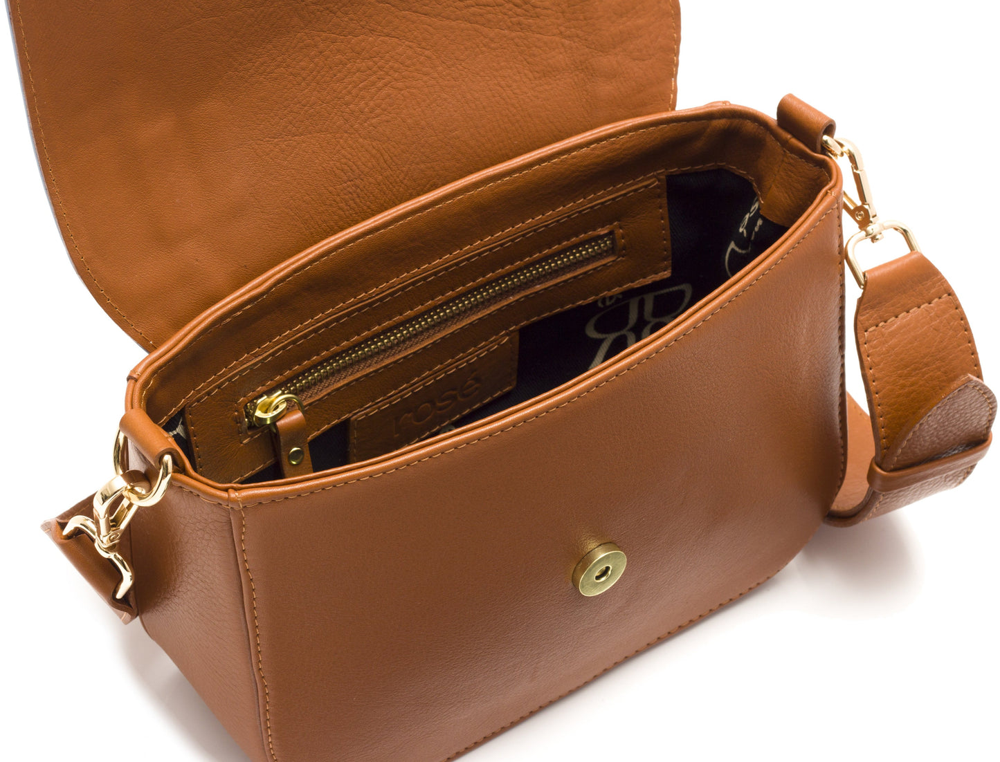 Tan Brown Leather Handbag MIRANDA