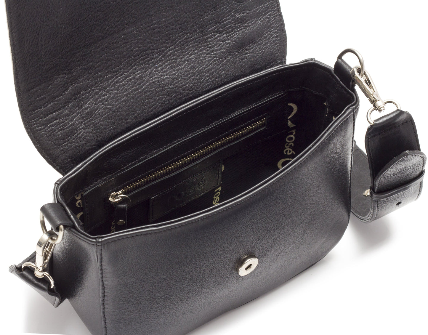Black Leather Handbag MIRANDA