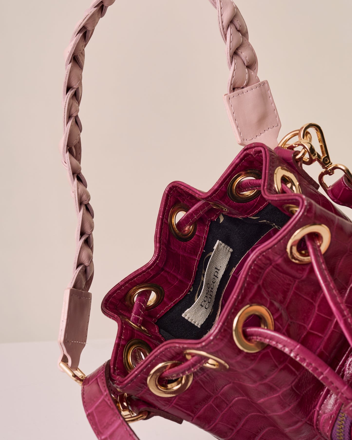 Pink Leather Bucketbag CAMILLE