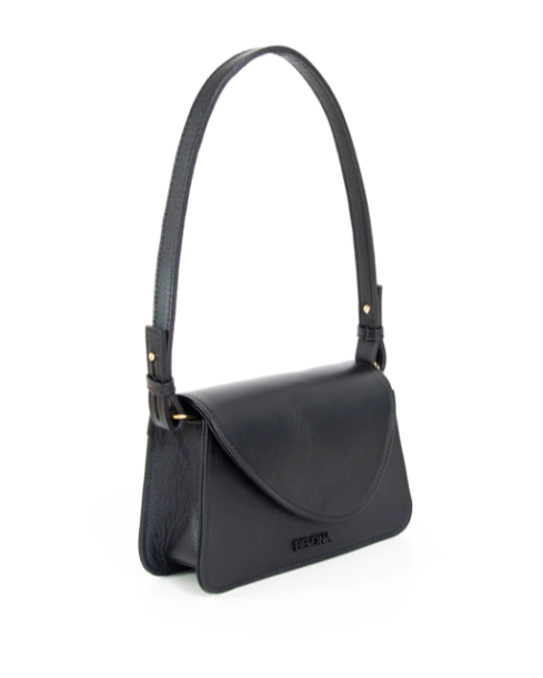 Black Leather Mini Bag AURA