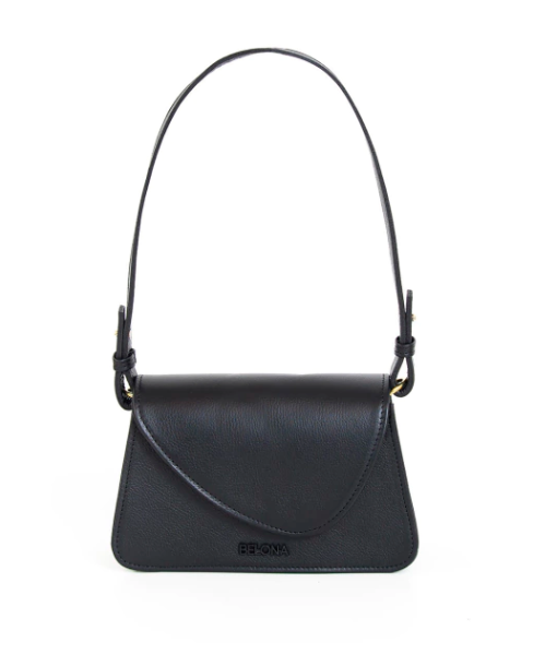 Black Leather Mini Bag AURA