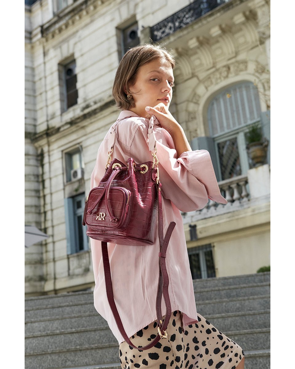 Pink Leather Bucketbag CAMILLE