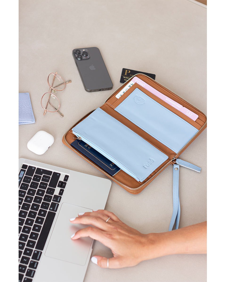 Tan Brown Leather Document Holder GINEVRA