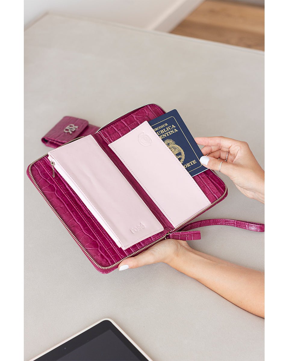 Burgundy Leather Document Holder GINEVRA