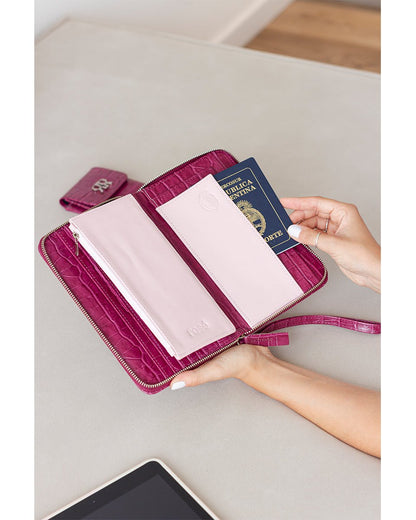 Burgundy Leather Document Holder GINEVRA