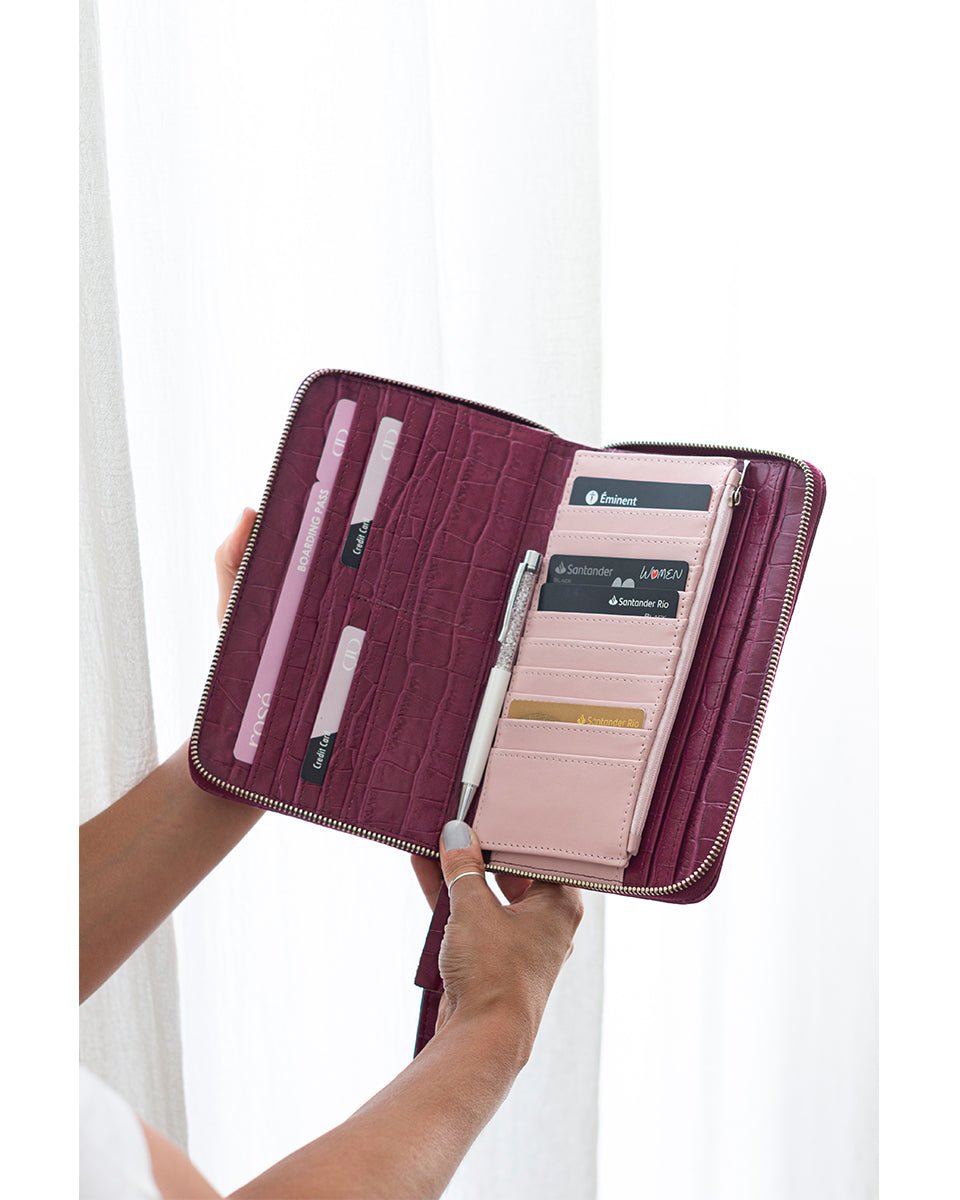 Burgundy Leather Document Holder GINEVRA