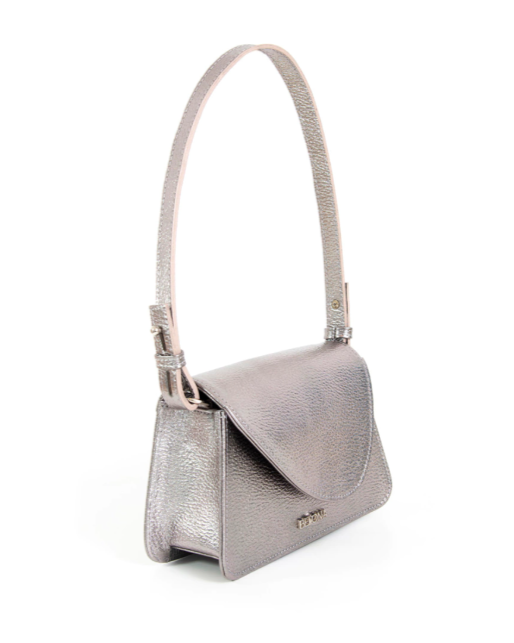 Silver Leather Mini Bag AURA