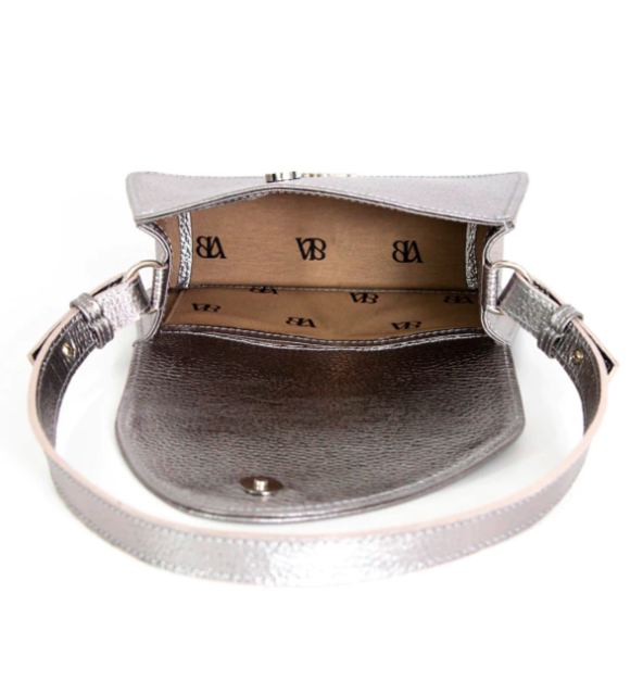 Silver Leather Mini Bag AURA