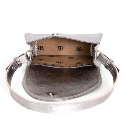 Silver Leather Mini Bag AURA