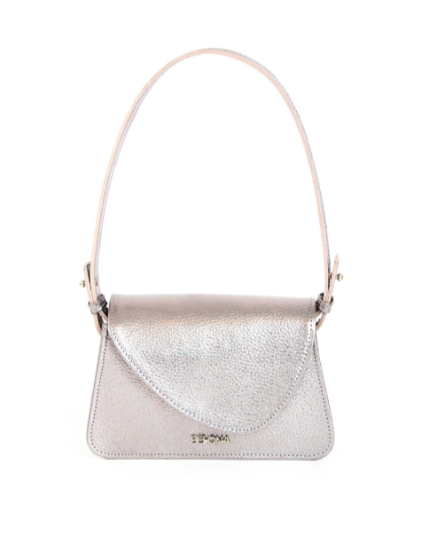 Silver Leather Mini Bag AURA