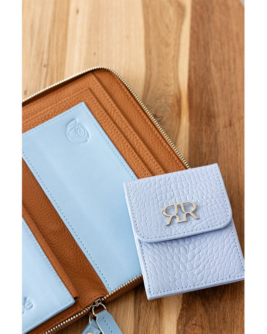 Light Blue Leather Card Holder GINA
