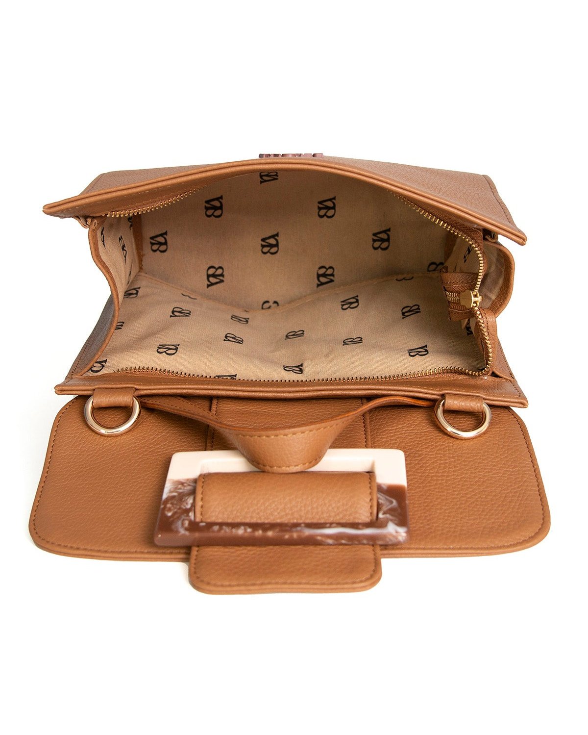 Tan Brown Leather Handbag MAT