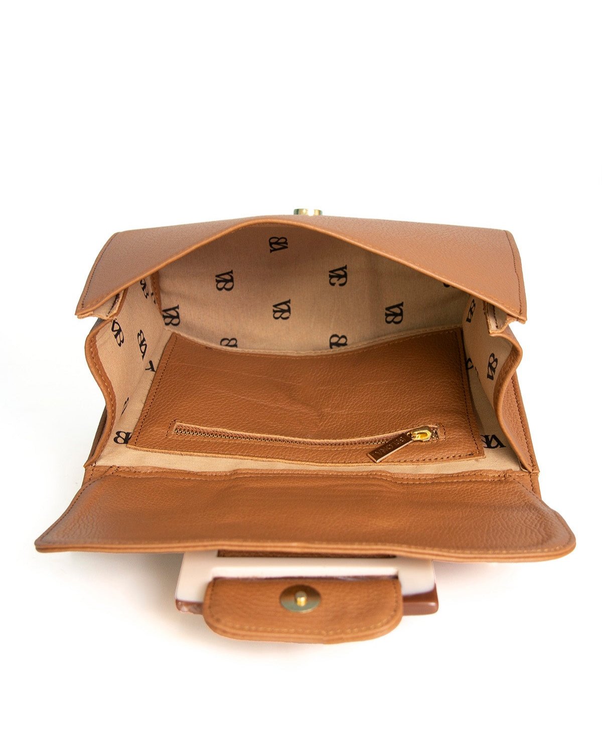 Tan Brown Leather Handbag MAT