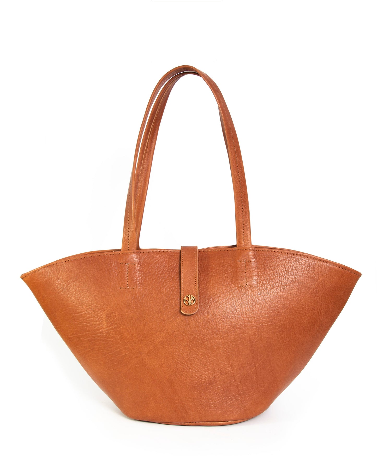Tan Brown Leather Tote Bag FEBE