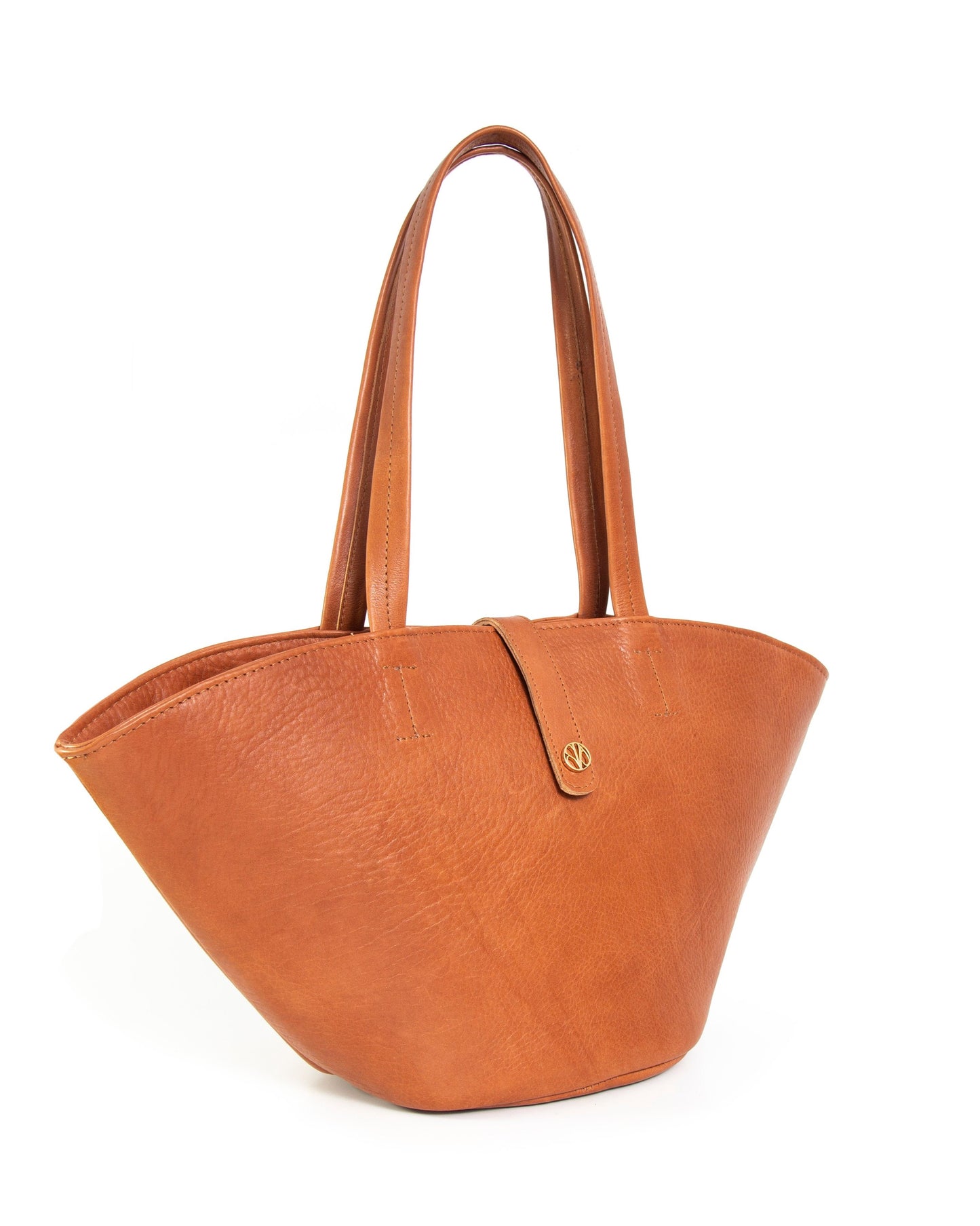 Tan Brown Leather Tote Bag FEBE