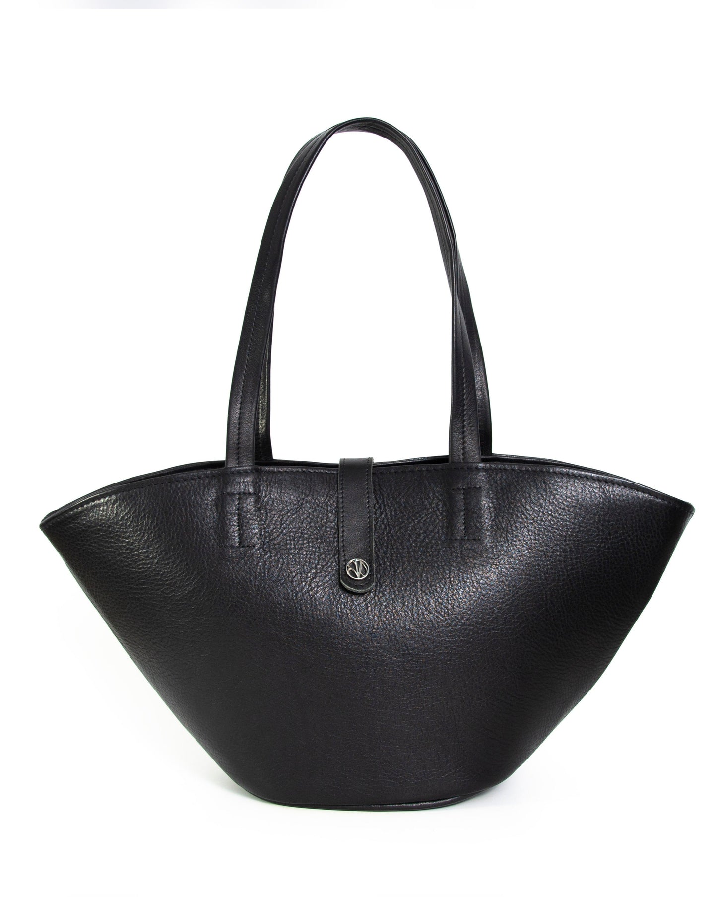 Black Leather Tote Bag FEBE