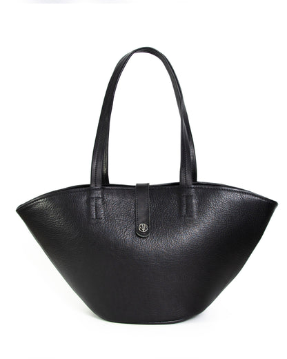 Black Leather Tote Bag FEBE