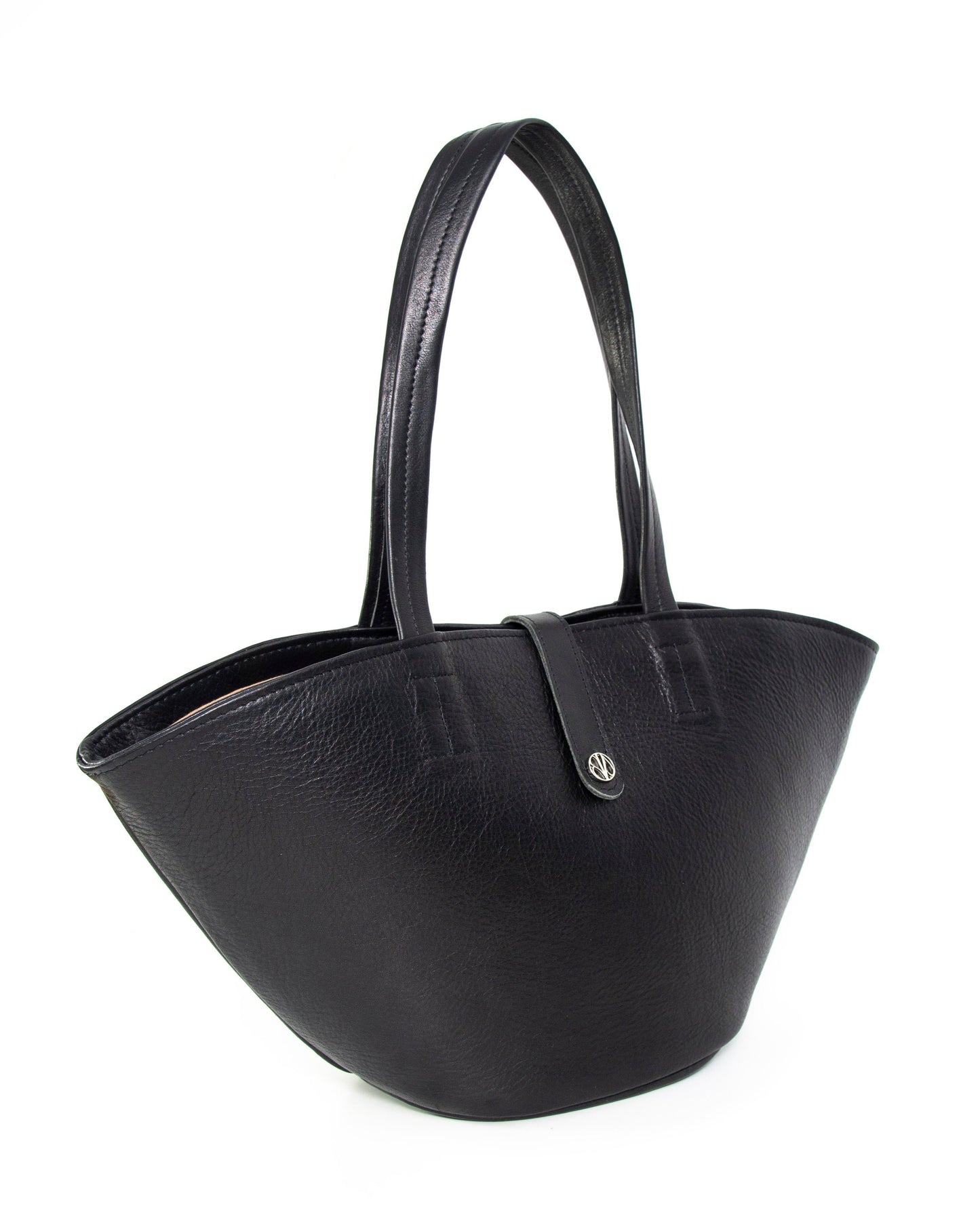 Black Leather Tote Bag FEBE