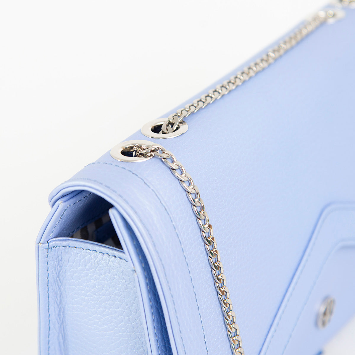 Light Blue Leather Clutch COSMOS