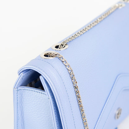Light Blue Leather Clutch COSMOS