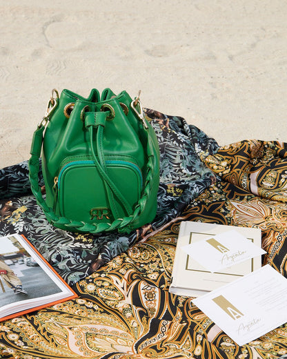 Green Leather Bucketbag CAMILLE