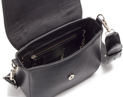 Black Leather Handbag MIRANDA