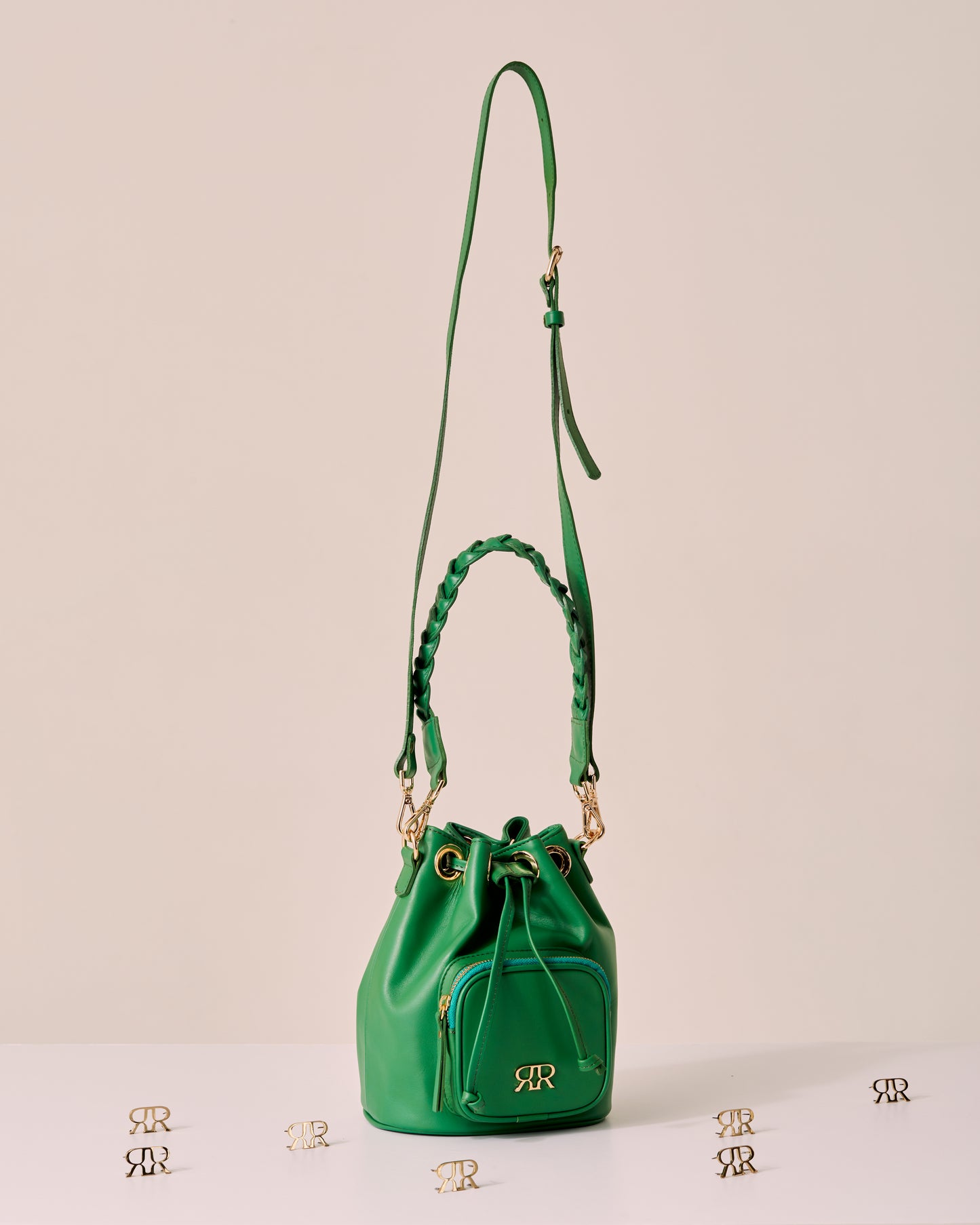 Green Leather Bucketbag CAMILLE