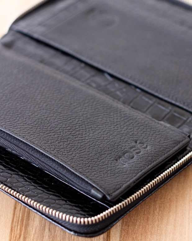 Black Leather Document Holder GINEVRA