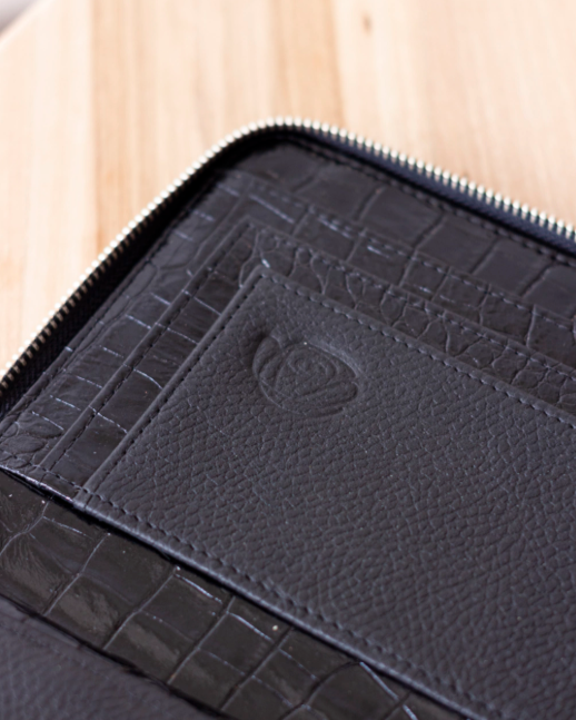 Black Leather Document Holder GINEVRA