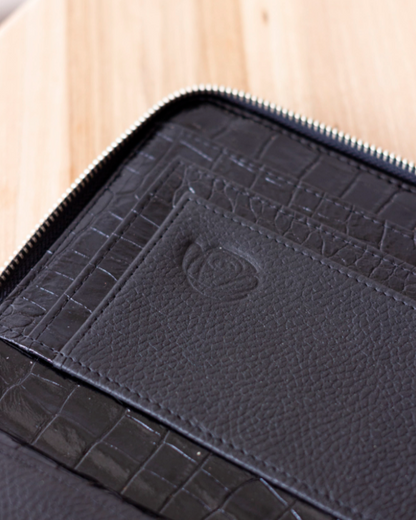 Black Leather Document Holder GINEVRA