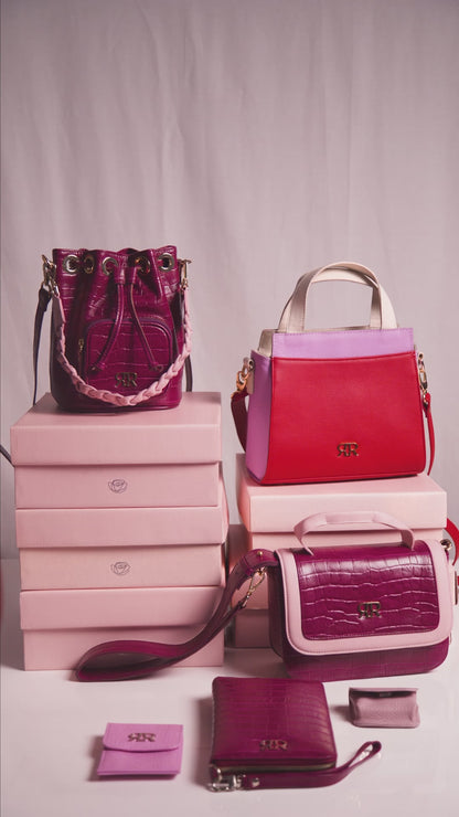 Pink Leather Bucketbag CAMILLE